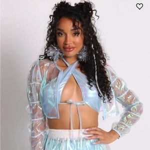 iHeartRaves Iridescent Puffer Jacket
